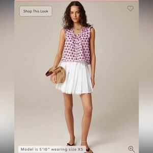 J. Crew Purple Floral Ruffle Top